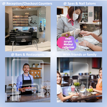 Load image into Gallery viewer, Acrylic Sneeze Guard / Protective Shield - Freestanding Countertop Design