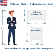 Load image into Gallery viewer, Acrylic Sneeze Guard / Protective Shield - Freestanding Countertop Design