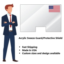 Load image into Gallery viewer, Acrylic Sneeze Guard Protective Shield Made in USA